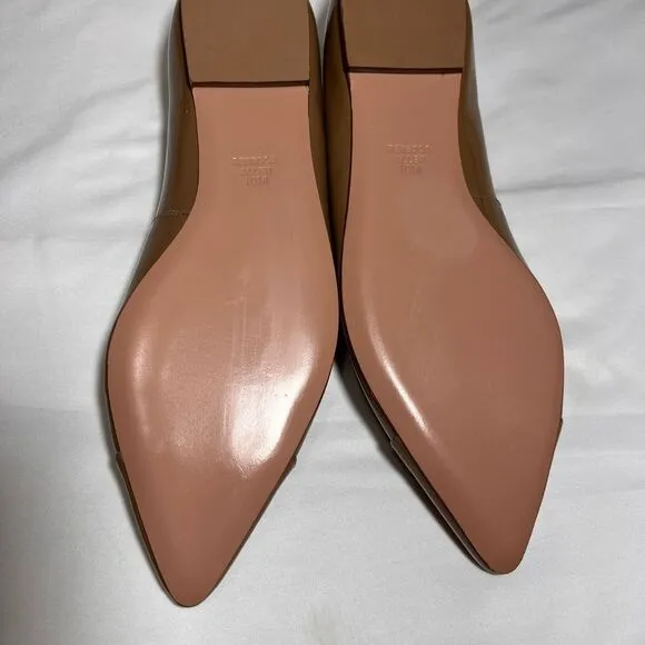 Rebecca Allen The Skim Flat Nude Patent Leather Pointed Toe Ballet Shoe Size 10