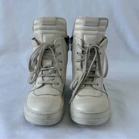 RICK OWENS BABYGEO Leather Kids High-Top Sneakers