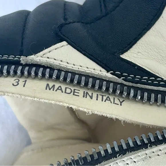 RICK OWENS BABYGEO Leather Kids High-Top Sneakers