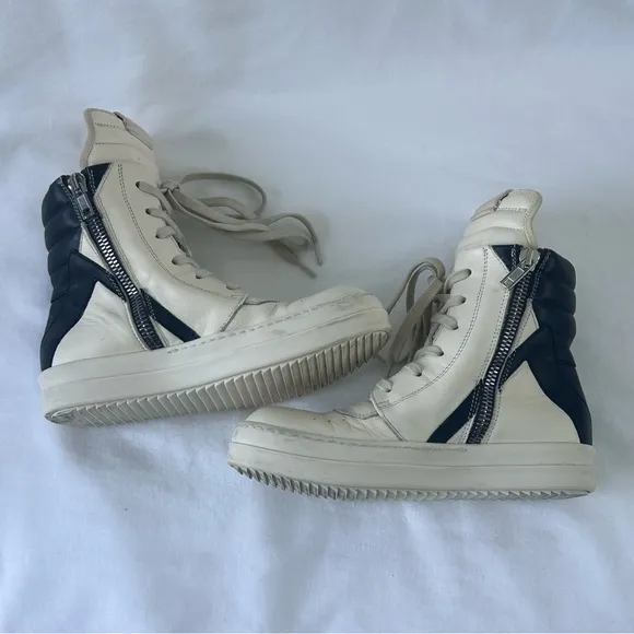 RICK OWENS BABYGEO Leather Kids High-Top Sneakers