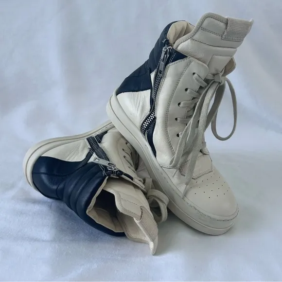 RICK OWENS BABYGEO Leather Kids High-Top Sneakers