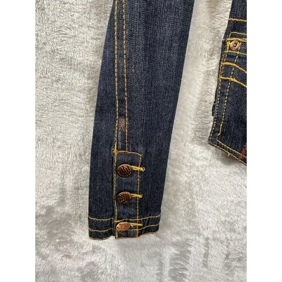 Rocawear Y2K Denim Blazer Contrast Stitching Jean Jacket