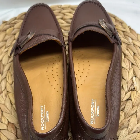 Rockport Brown Fine Leather Driving Loafers Made in Brazil