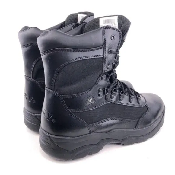 Rocky Fort Hood Waterproof Black Leather 8&quot; Tactical Boots 16M