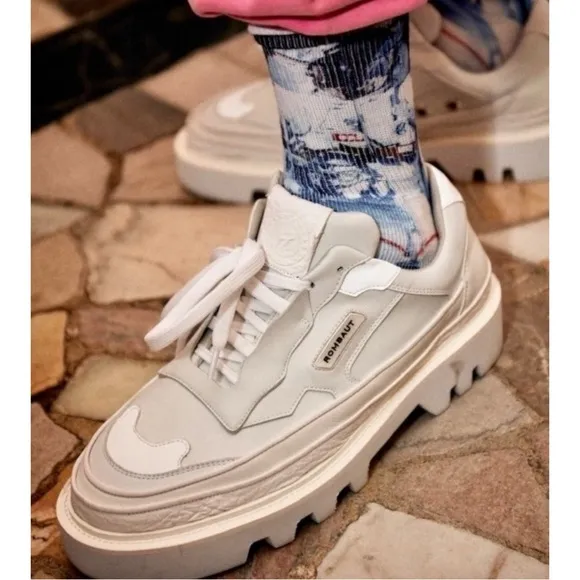 Rombaut Protect Hybrid White Chunky Platform Sneakers