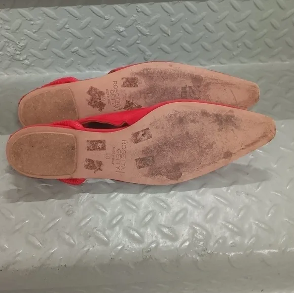 Rosetta Getty Suede Slingback Sandal Flats Red Size 40