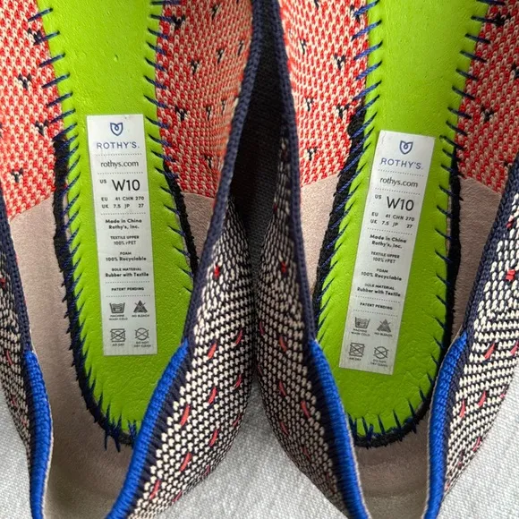 Roth’s The Point Coral Dot Flats Sz 10