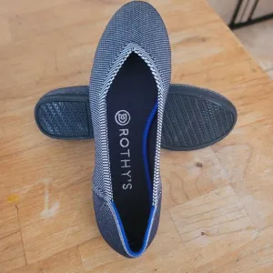 Rothy's Birdseye Size 6 Women's Grey Blue white ballet flats loafers