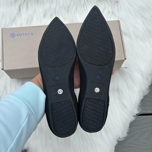 Rothys Black Pointed Toe Flats