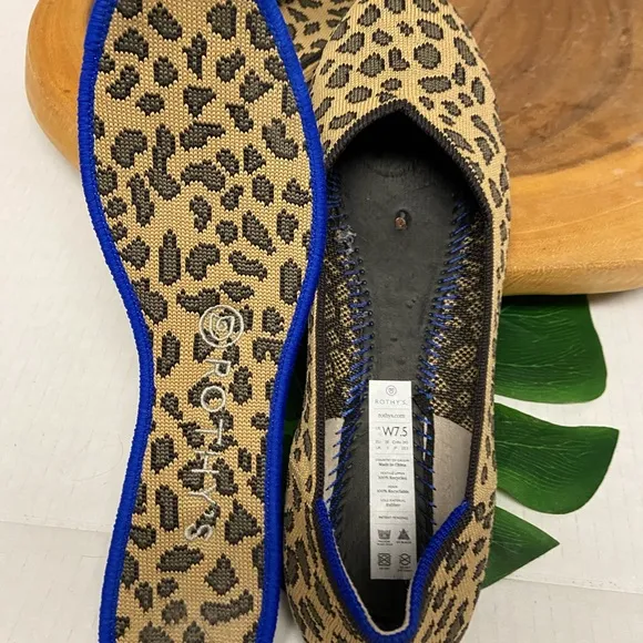 ROTHYS Cheetah Print Ballet Flats Classic Flats Sz:7.5