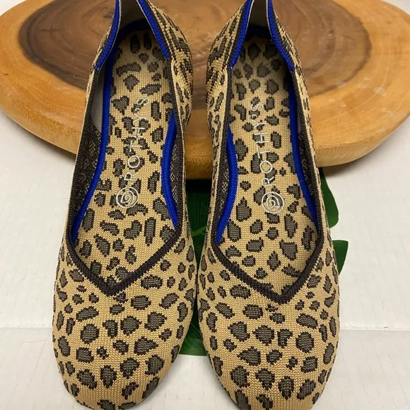 ROTHYS Cheetah Print Ballet Flats Classic Flats Sz:7.5
