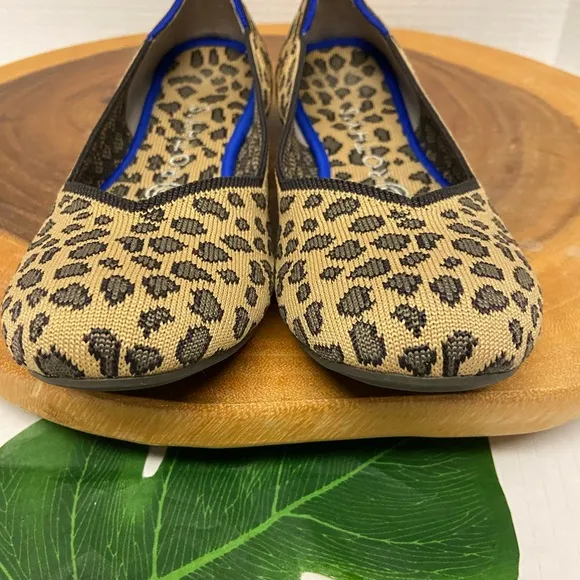 ROTHYS Cheetah Print Ballet Flats Classic Flats Sz:7.5