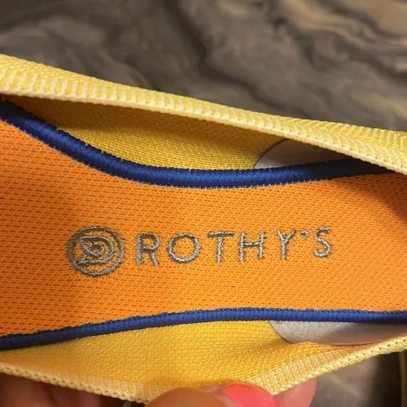 Rothy’s extra cushion lemon yellow pointed flats
