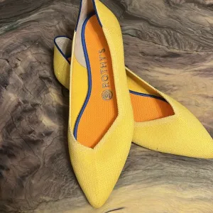 Rothy’s extra cushion lemon yellow pointed flats