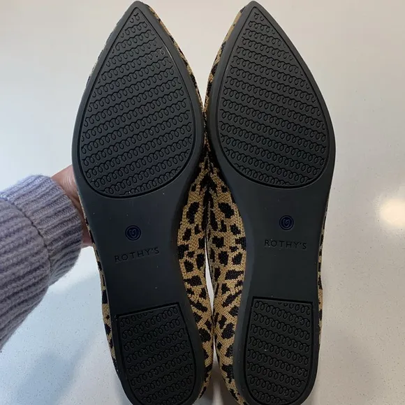 ROTHY’S OG Leopard Pointed-toe Flats Size 9.5