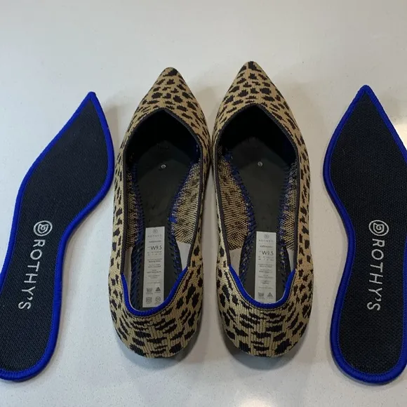 ROTHY’S OG Leopard Pointed-toe Flats Size 9.5