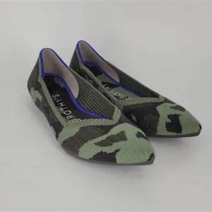 Rothys Olive Green Camo Pointed Toe Flats 7