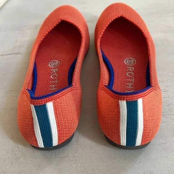 ROTHYS Orange Knit Ballet Flats