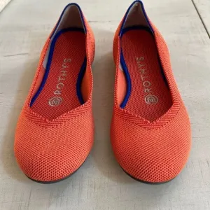 ROTHYS Orange Knit Ballet Flats