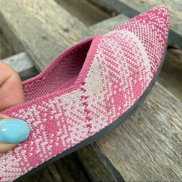 Rothy’s Pink Plaid The Point Flats Limited Edition Size 10