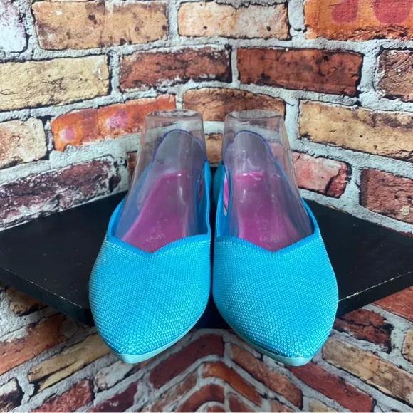 Rothy’s pointed blue flats