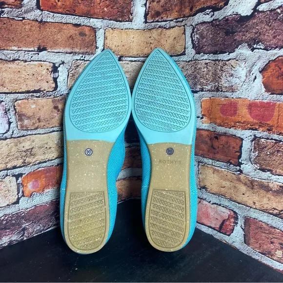 Rothy’s pointed blue flats