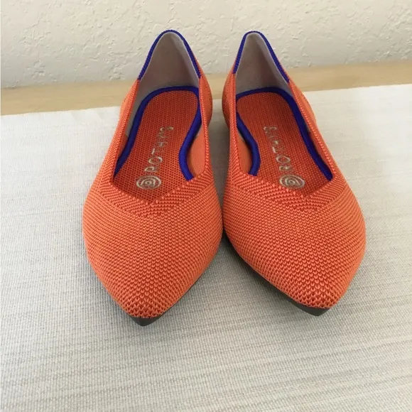 Rothy’s pointed flat orange flats size 6.5