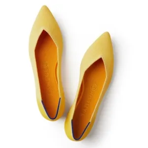 Rothy's  Preppy The Point Pointed Toe Ballet Flats Yellow Shoes Size 10.5
