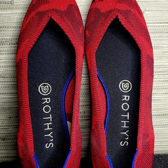 Rothy's Red Camouflage Pointed Flats 8.5