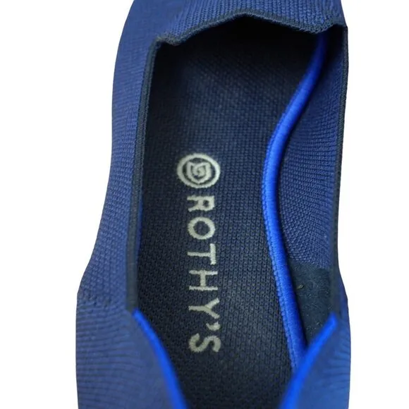 Rothys The Loafer Classic Navy Knit Size 11.5W EU 42.5 Slip-On Flats