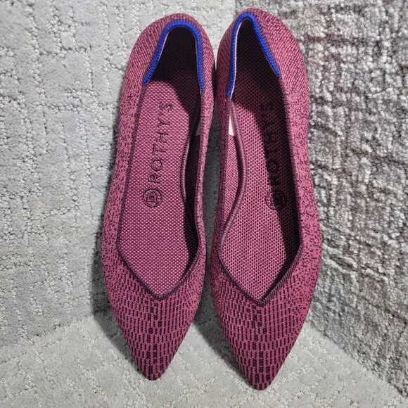 Rothy's The Point Fig Python Pointed Toe Slip On Ballet Flats Multiple Sizes