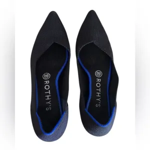 Rothy's The Point ll Black Ballet Flat Pointed Toe Flexible Machine Wash Women 8