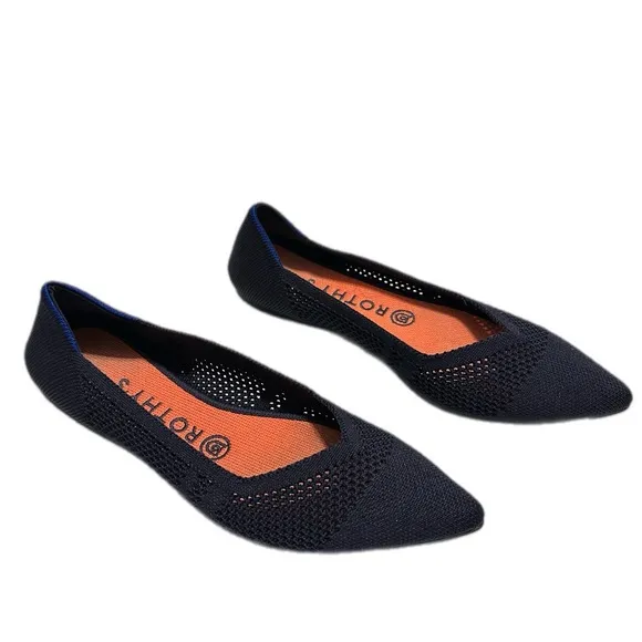 Rothy's The Point Maritime Navy Lattice Stitch Ballet Flats Women’s Size W8