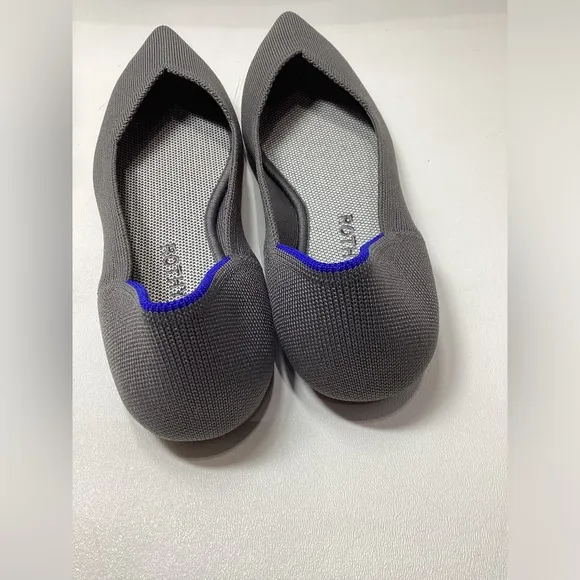 Rothy's The Point Women's Flats Pebble Gray Pointed Toe Size 9.5
