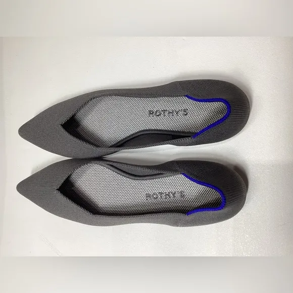 Rothy's The Point Women's Flats Pebble Gray Pointed Toe Size 9.5