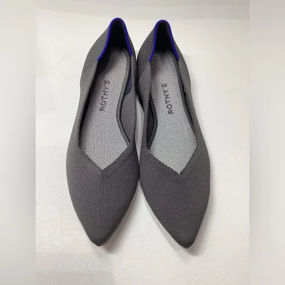 Rothy's The Point Women's Flats Pebble Gray Pointed Toe Size 9.5