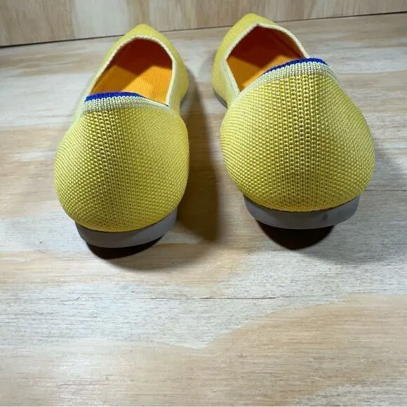 Rothy’s The Point Marigold Yellow Knit Flats Women’s Size 8