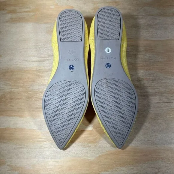 Rothy’s The Point Marigold Yellow Knit Flats Women’s Size 8
