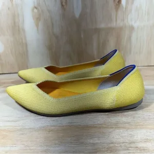 Rothy’s The Point Marigold Yellow Knit Flats Women’s Size 8