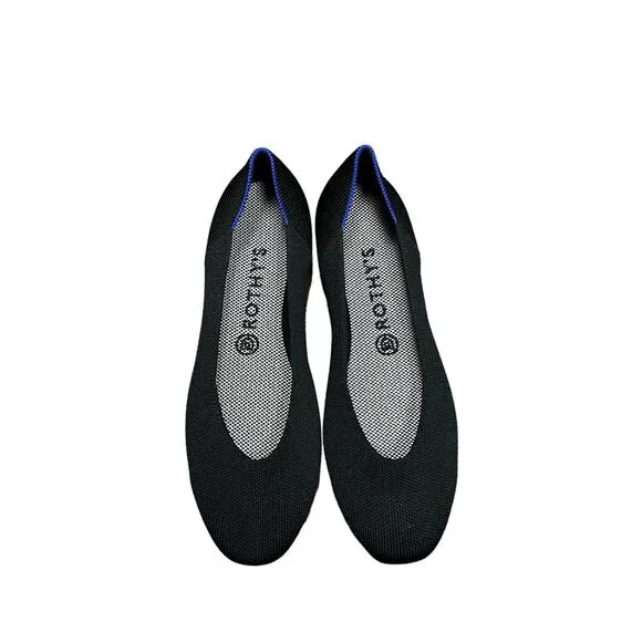 Rothy’s The Square Ballet Flats in Black Women’s Size 9