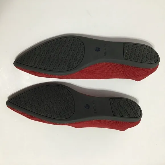 Rothy’s Womens Casual pointed toe Slip On Ballet flats chili red  size W9