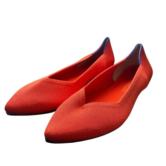Rothy's Women's Orange Flats Pointed Toe Size 10w