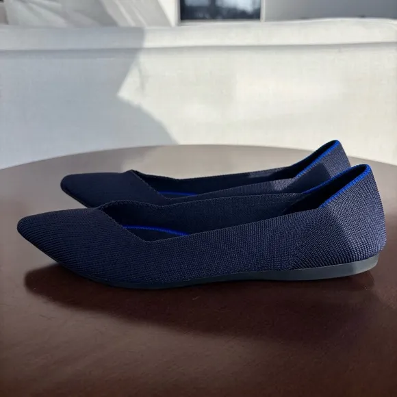 Rothy's Women’s The Point Maritime Navy Slip On Flats Ballet, Size 7