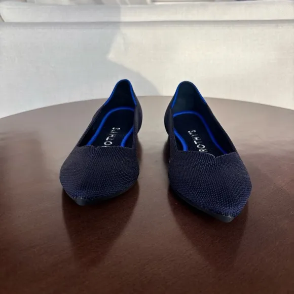 Rothy's Women’s The Point Maritime Navy Slip On Flats Ballet, Size 7