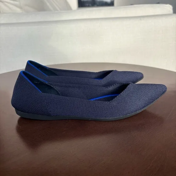 Rothy's Women’s The Point Maritime Navy Slip On Flats Ballet, Size 7