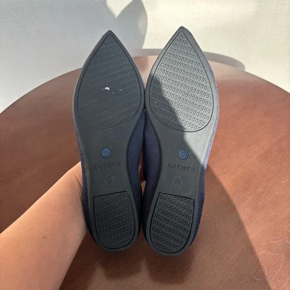 Rothy's Women’s The Point Maritime Navy Slip On Flats Ballet, Size 7