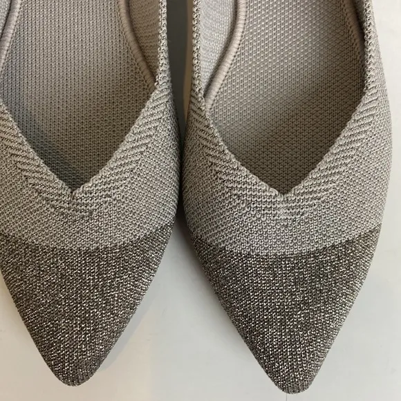 Rothy's Womens The Point Metallic Pointed Toe Slip On Ballet Flats Size 8.5