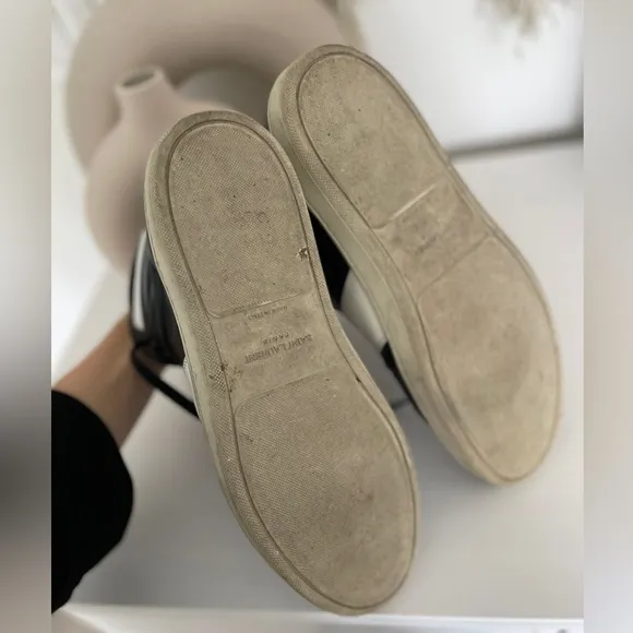 SAINT LAURENT Signature Court Classic SL/10H Leather High Top Sneakers