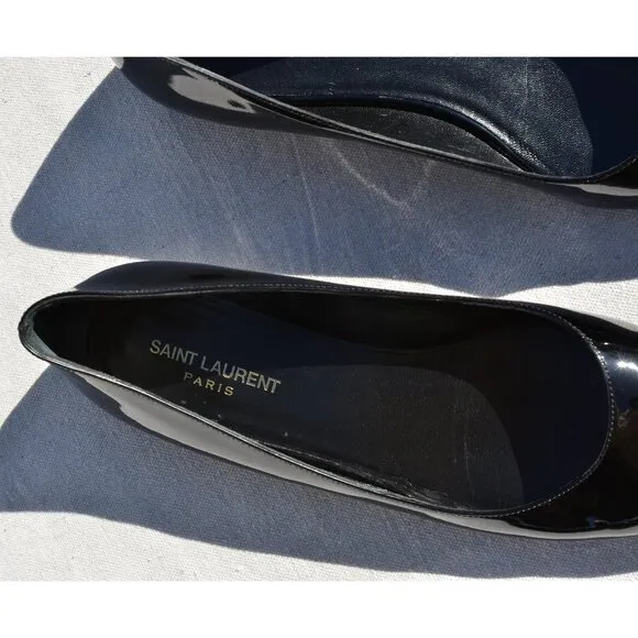 SAINT LAURENT YSL Paris 10 Patent Leather Ballerina Pointed toe flats 40 $595