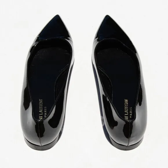 SAINT LAURENT YSL Paris 10 Patent Leather Ballerina Pointed toe flats 40 $595